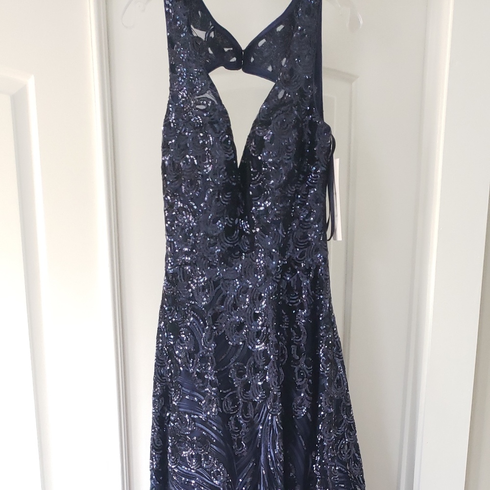 Blue Fiesta Fashion Sequin Evening Gown Size Large